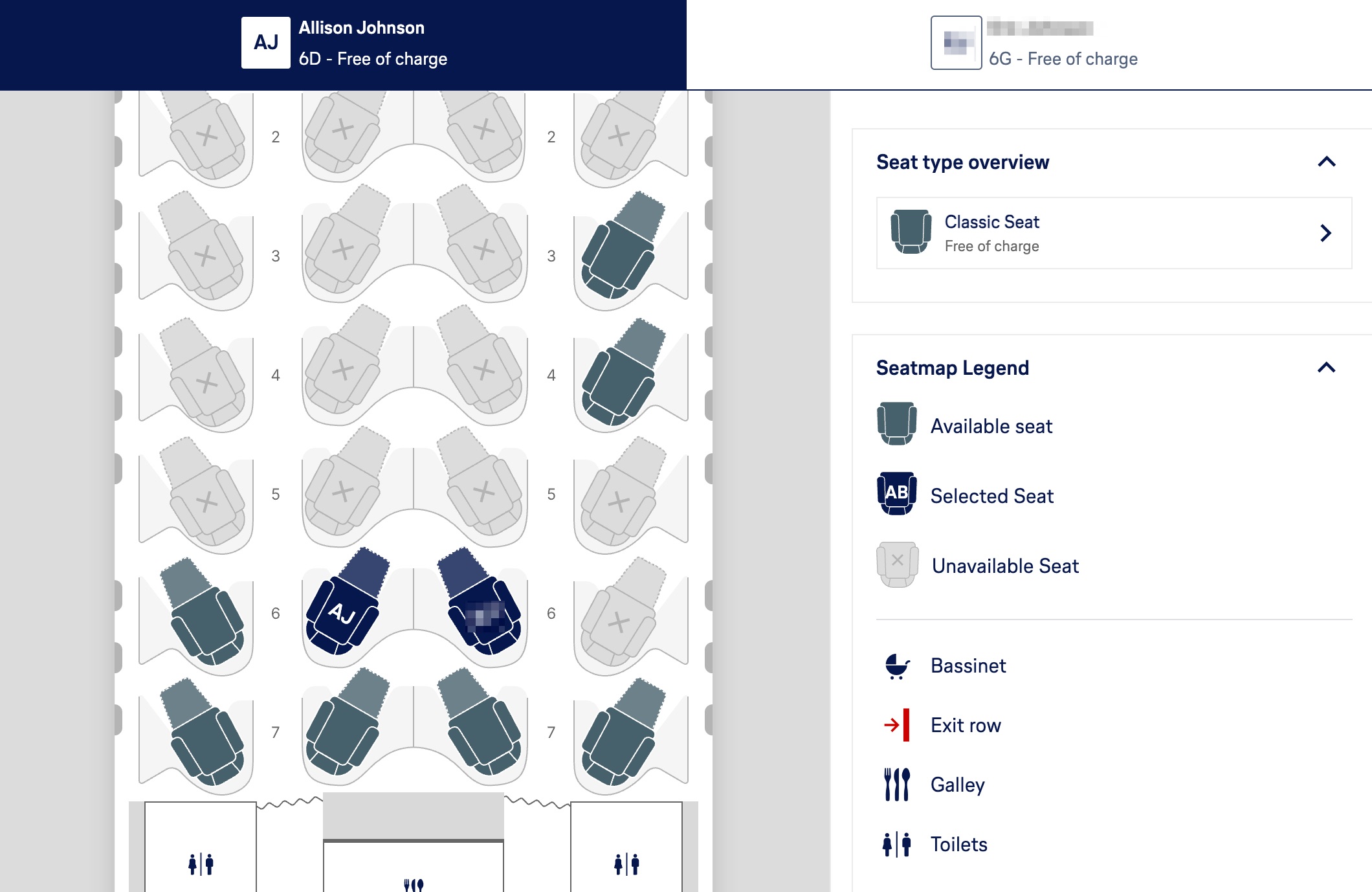 Lufthansa award flight seat selection