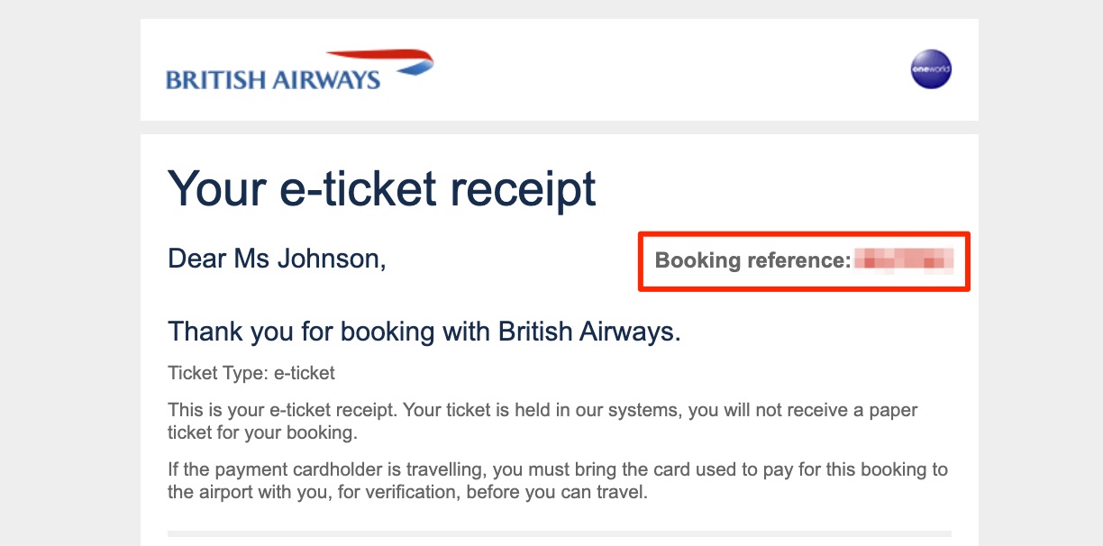 BA Aer Lingus award flight booking