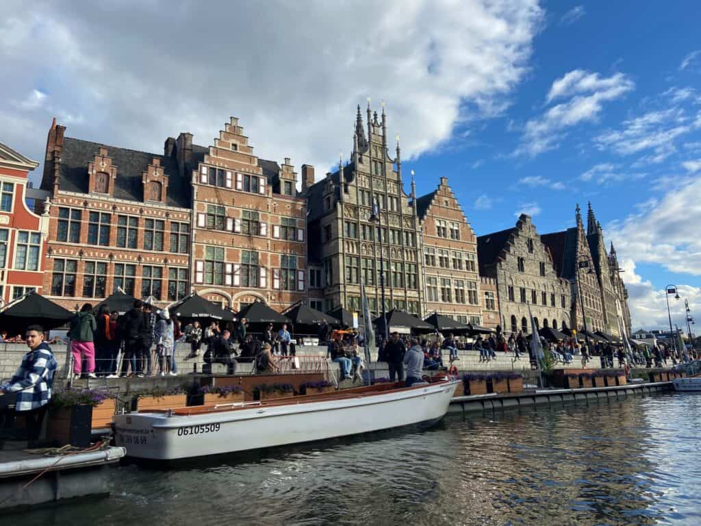 boat tour along the canals of Ghent, Leie River