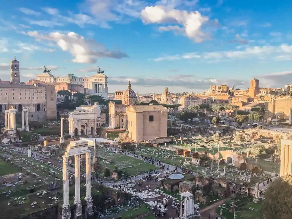 Roman Forum in Rome, Italy in the fall