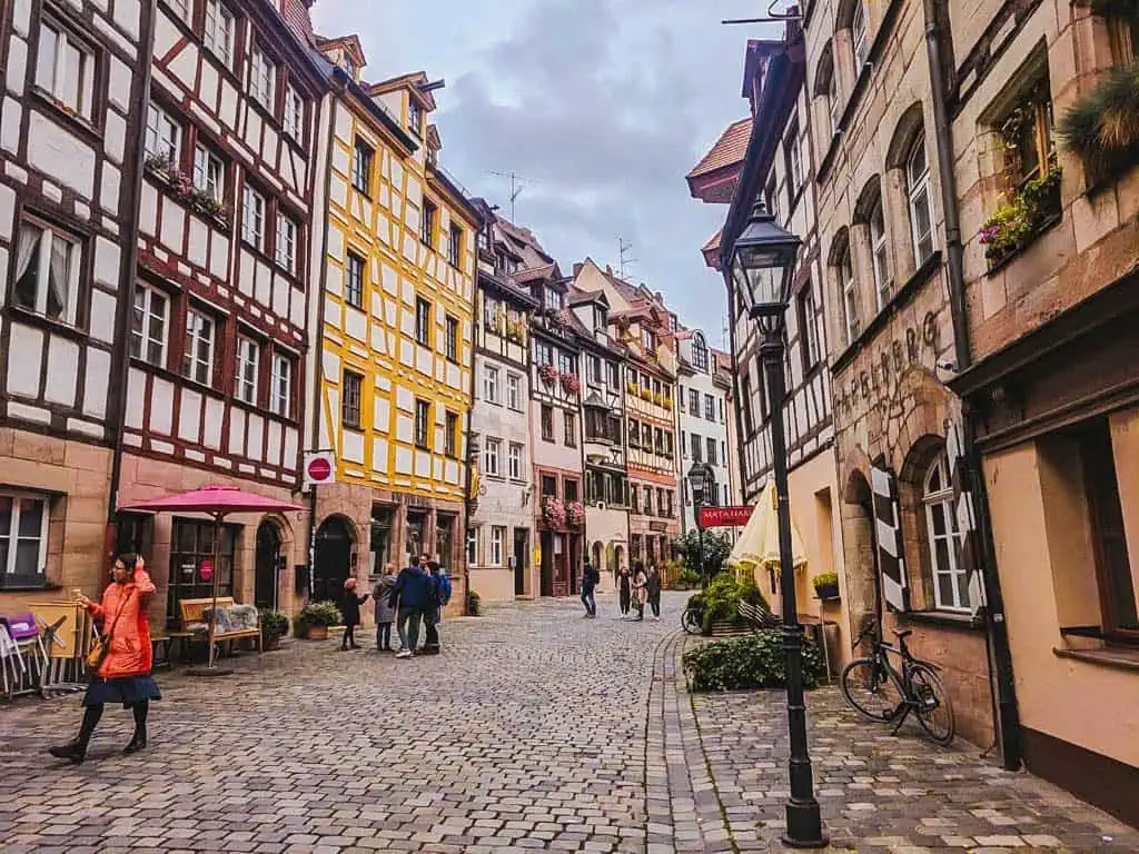 Timber houses in Nuremberg, Germany, Europe in the fall