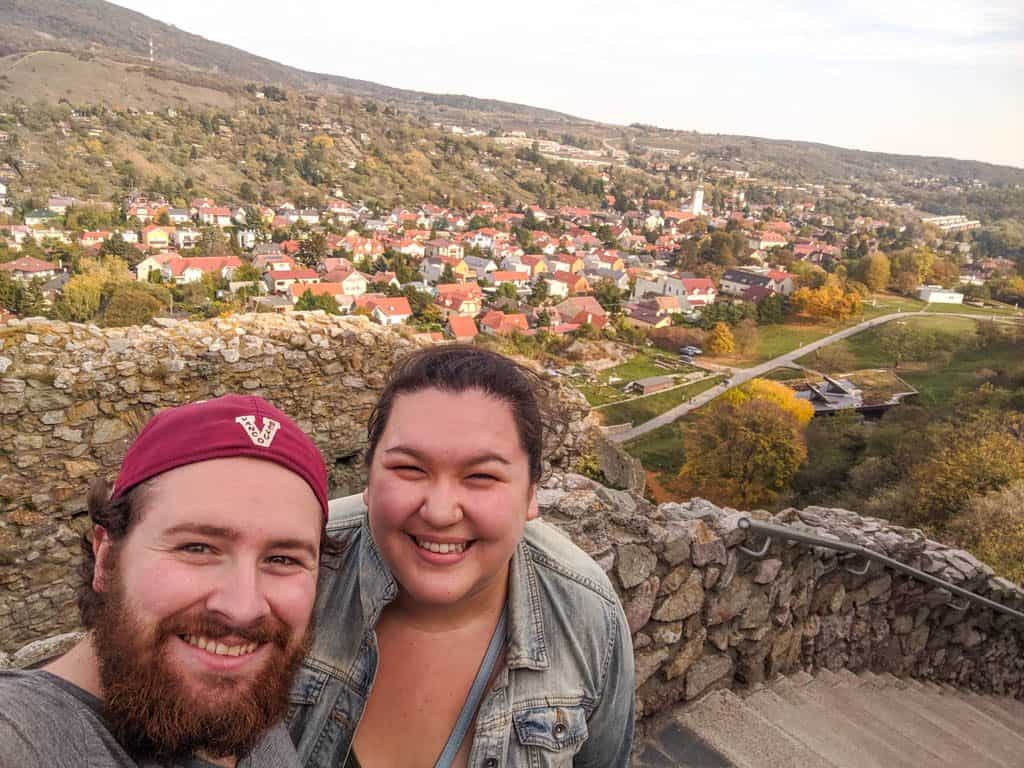 Selfie at Devin Castle on our one day in Bratislava