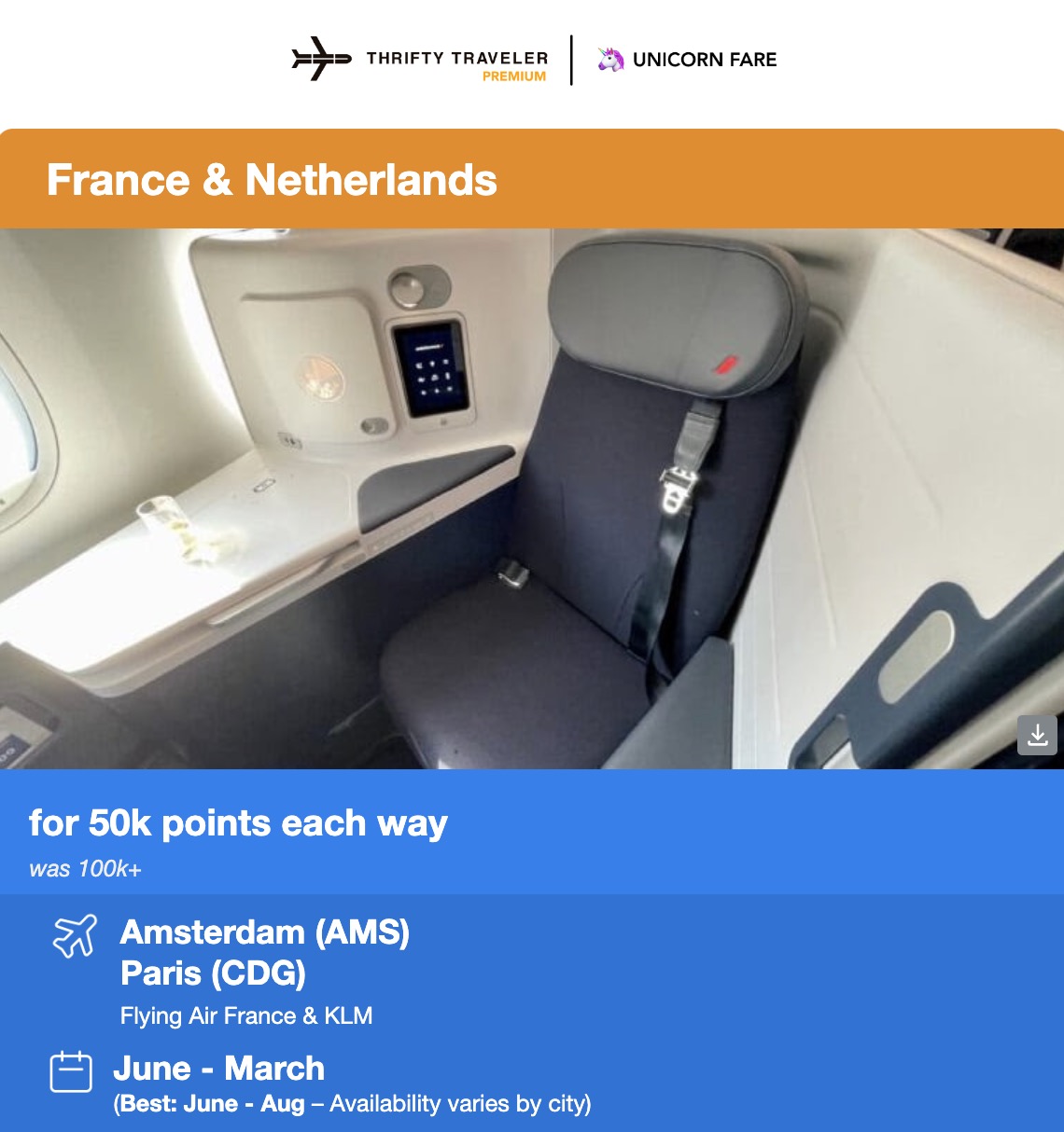 Air France business class