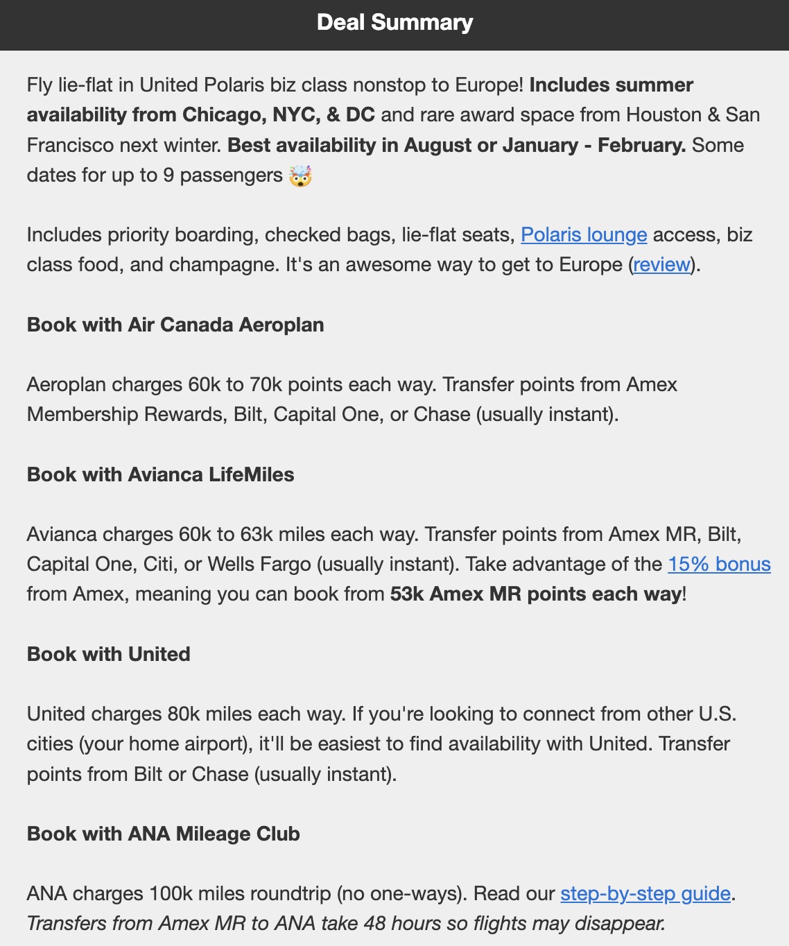 United polaris business class