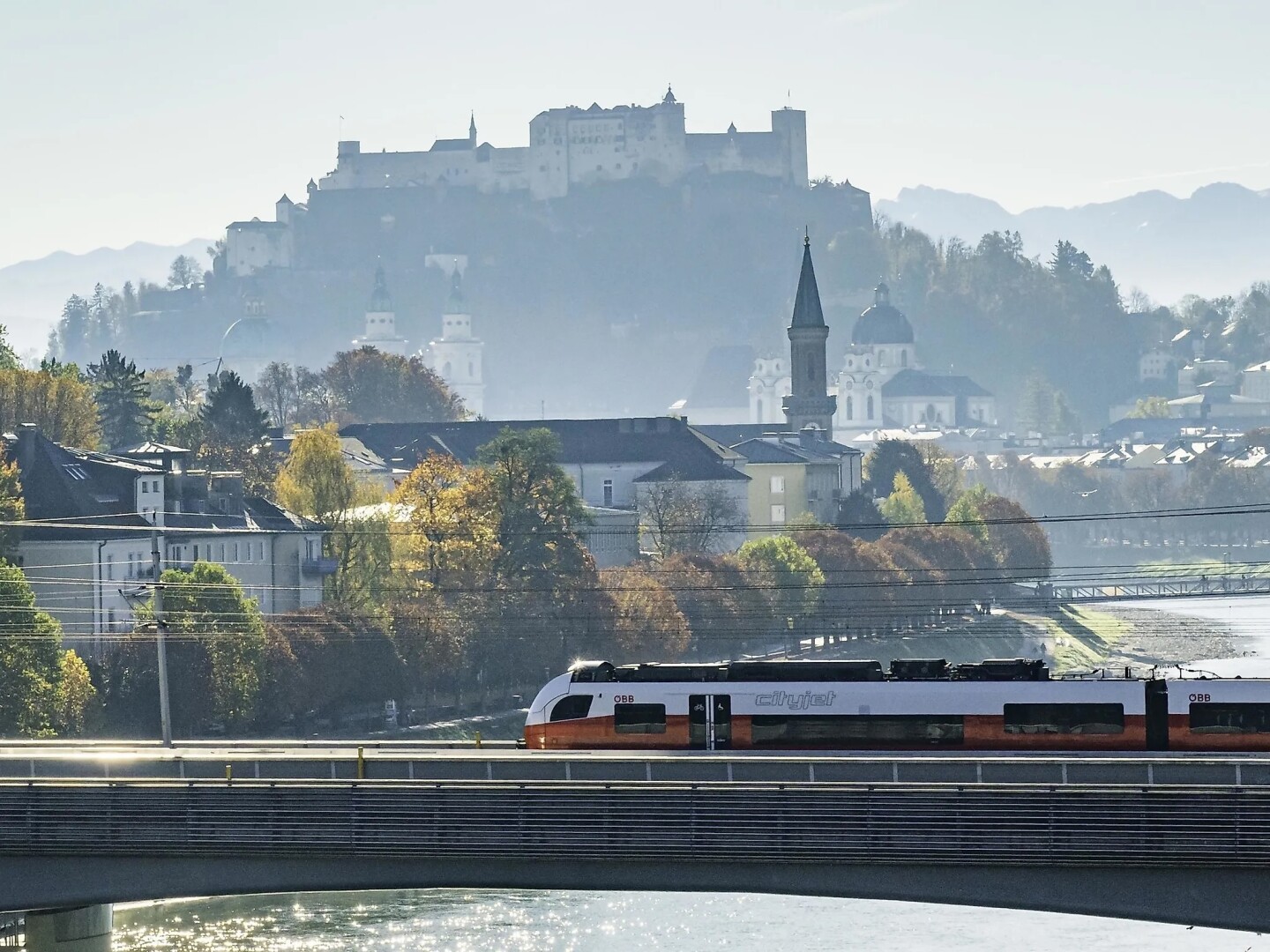 The medieval Hohensalzburg Fortress, high above Salzburg