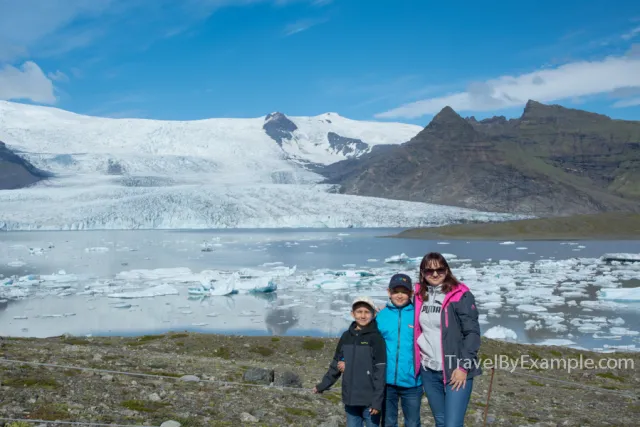 Elena and her sons in Iceland in the summer 