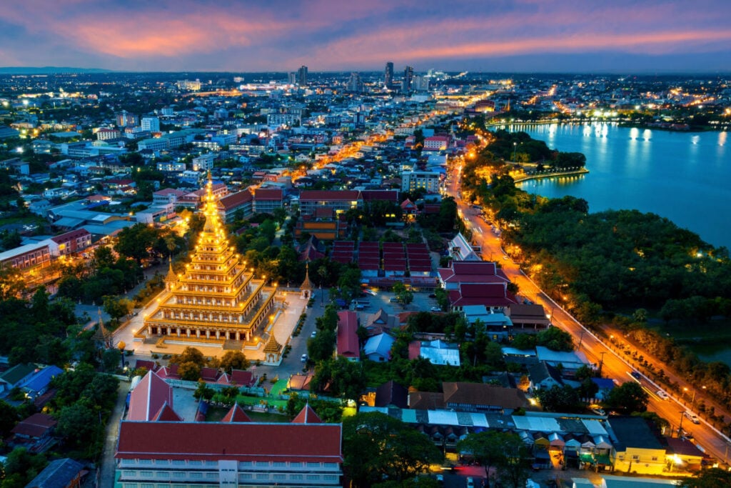 Aerial view of city in Thailand