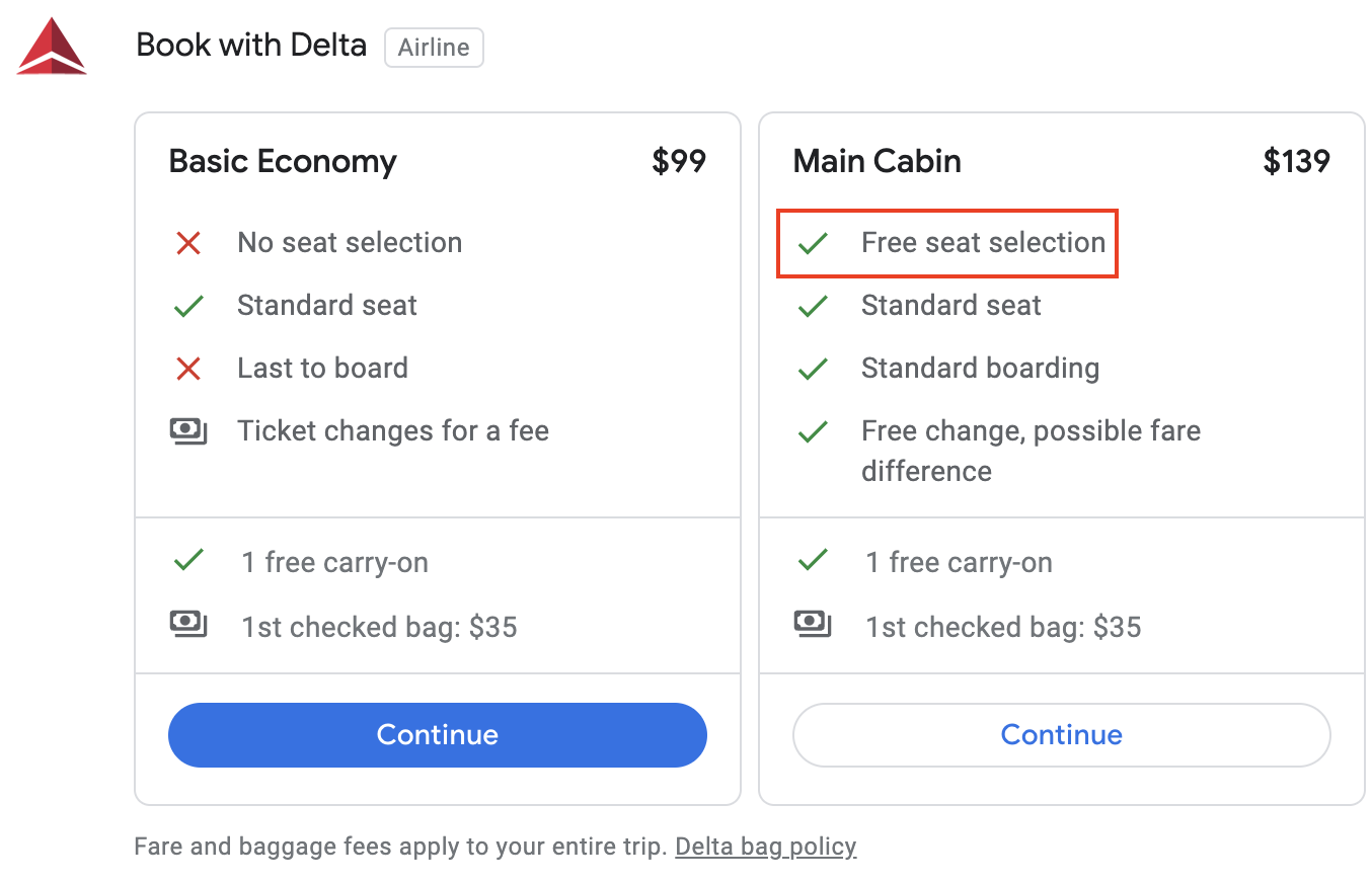 Ticket Selection