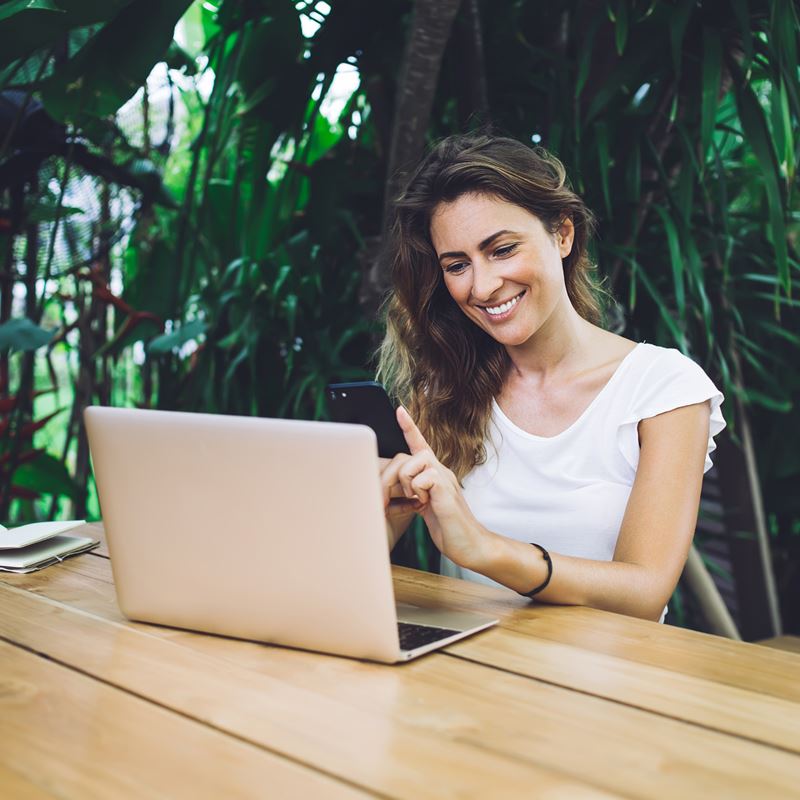 Woman with laptop