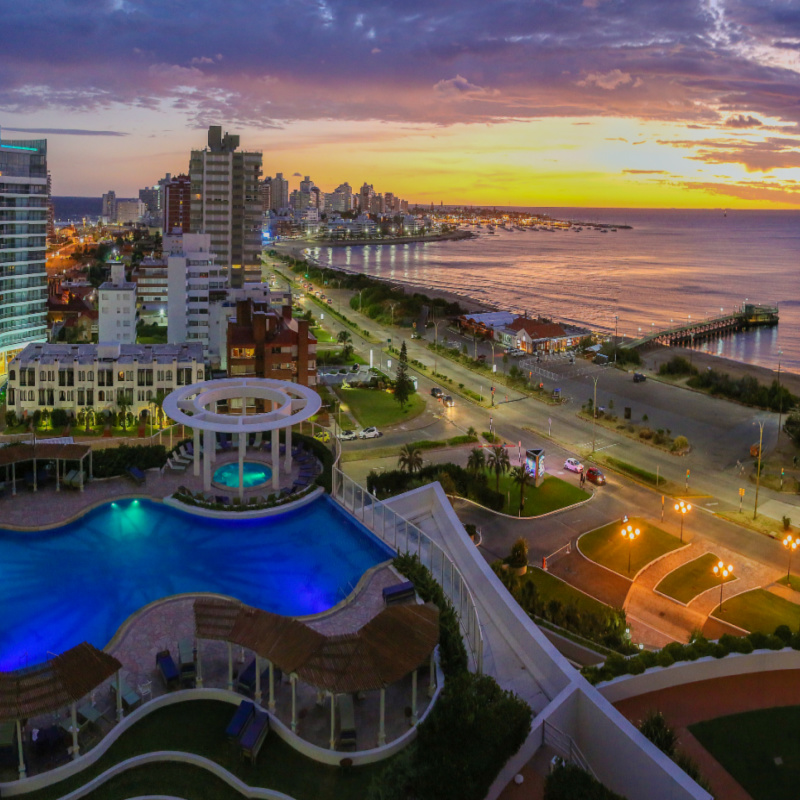 punta del este at sunset in uruguay, digital nomad concept