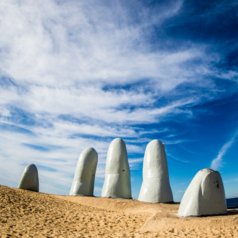 puntadeleste hand sculpture in uruguay