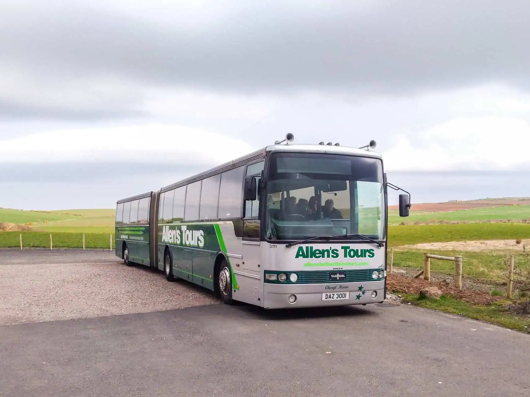 A tour bus taking us around the countryside of Ireland