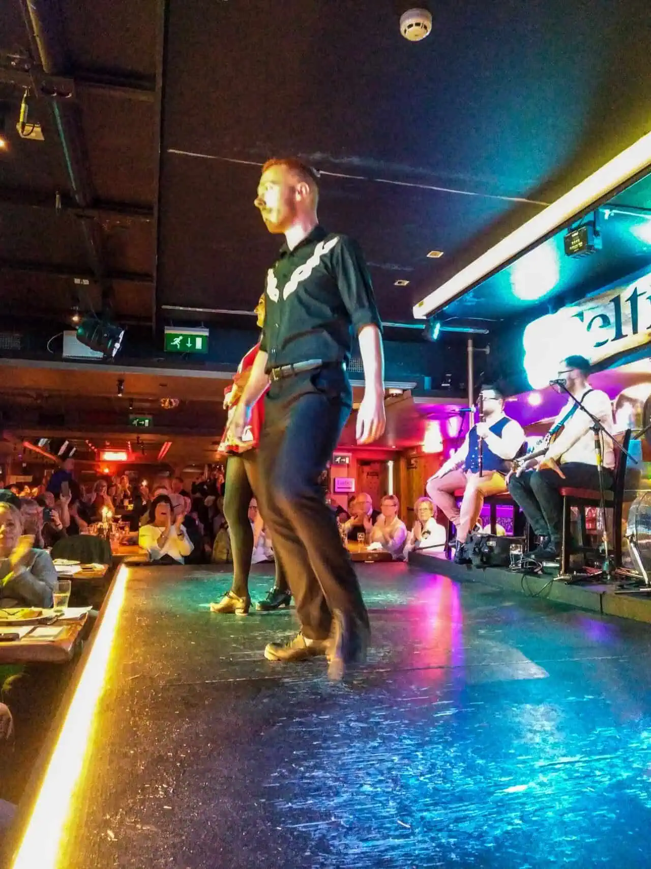 Irish dancers and live music at a pub in Dublin, Ireland