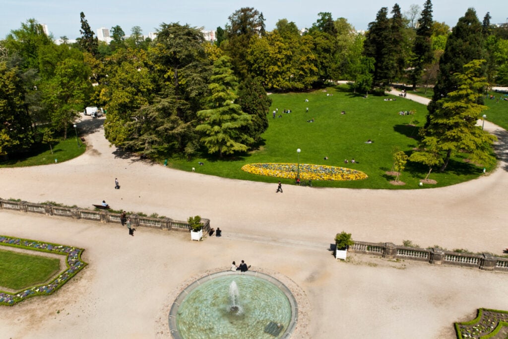 Aerial view of the Jardin Public in Bordeaux, France