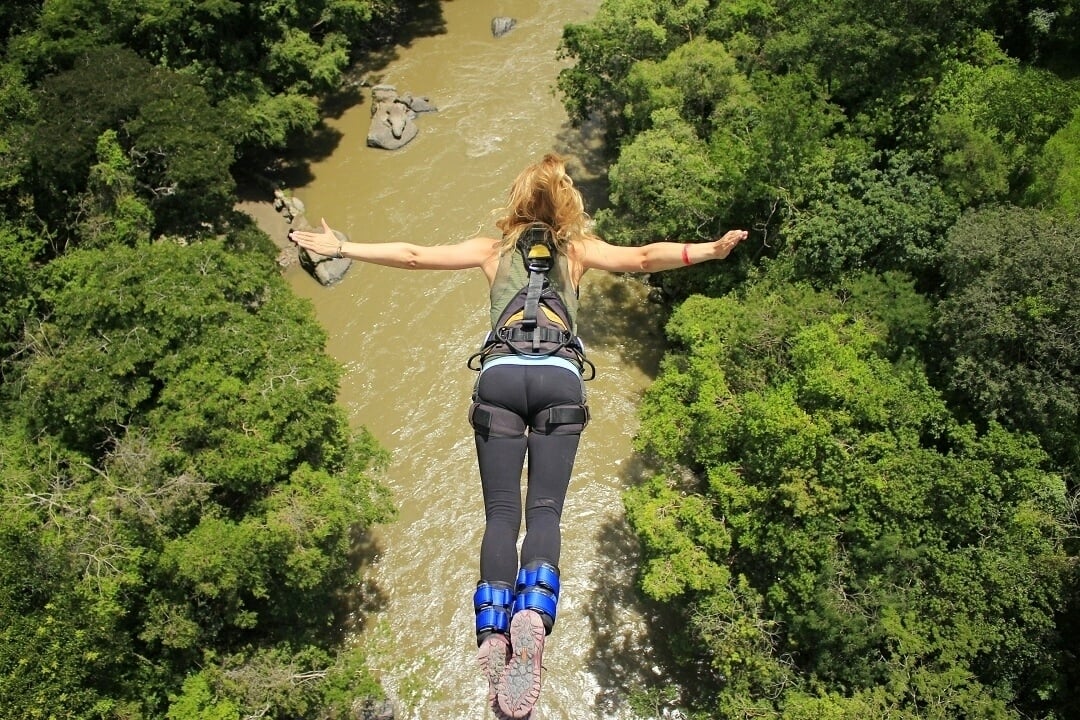 Bailey bungee jumping in San Gil, Colombia