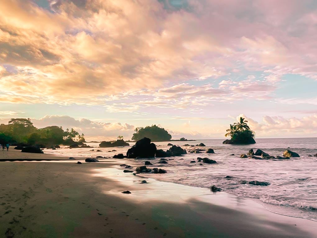 A sunset on a beach in Nuquí, Colombia