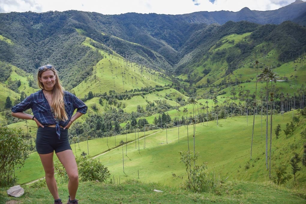 Bailey poses for a photo in the Valle de Cocora near Salento, Colombia