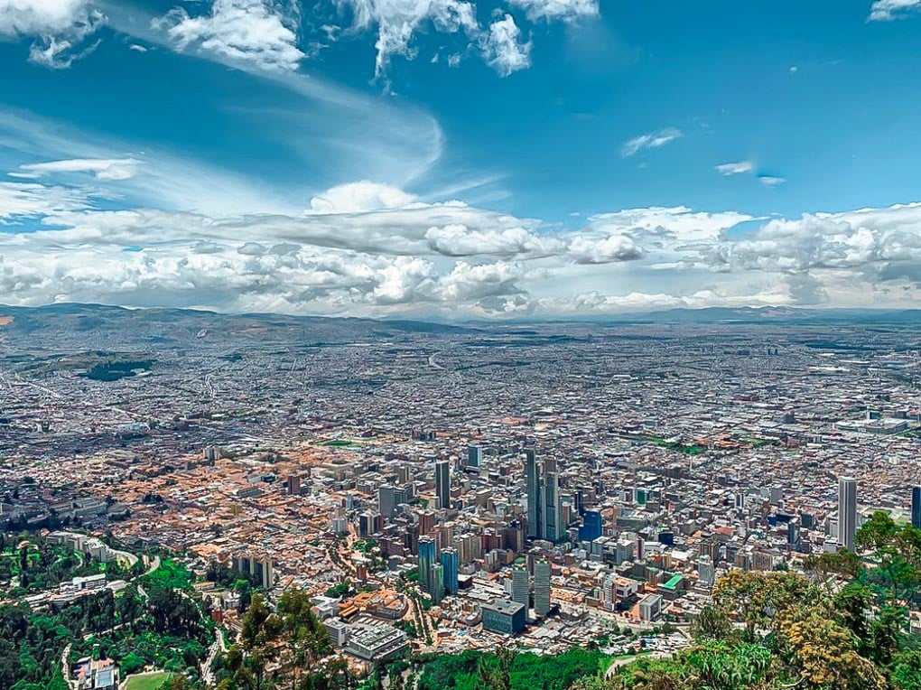 The view from Mount Monserrate in Bogota, Colombia