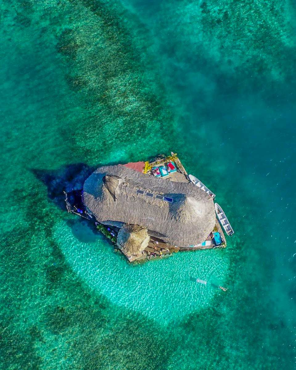 Casa En El Agua from Above in Colombia