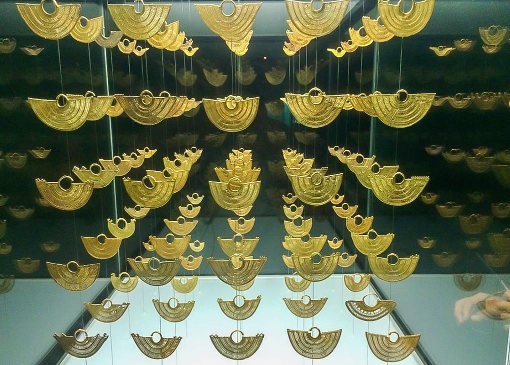 Gold artifacts in the gold museum of Cartagena