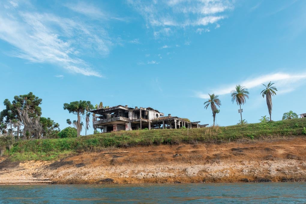 Pablo Escobar's house in Guatape on our boat tour