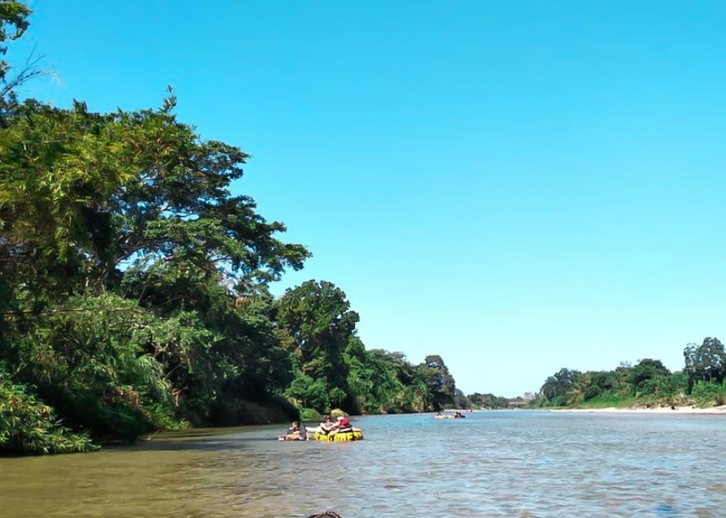 Tubign in the El Buritica River near Costeno Beach, Colombia