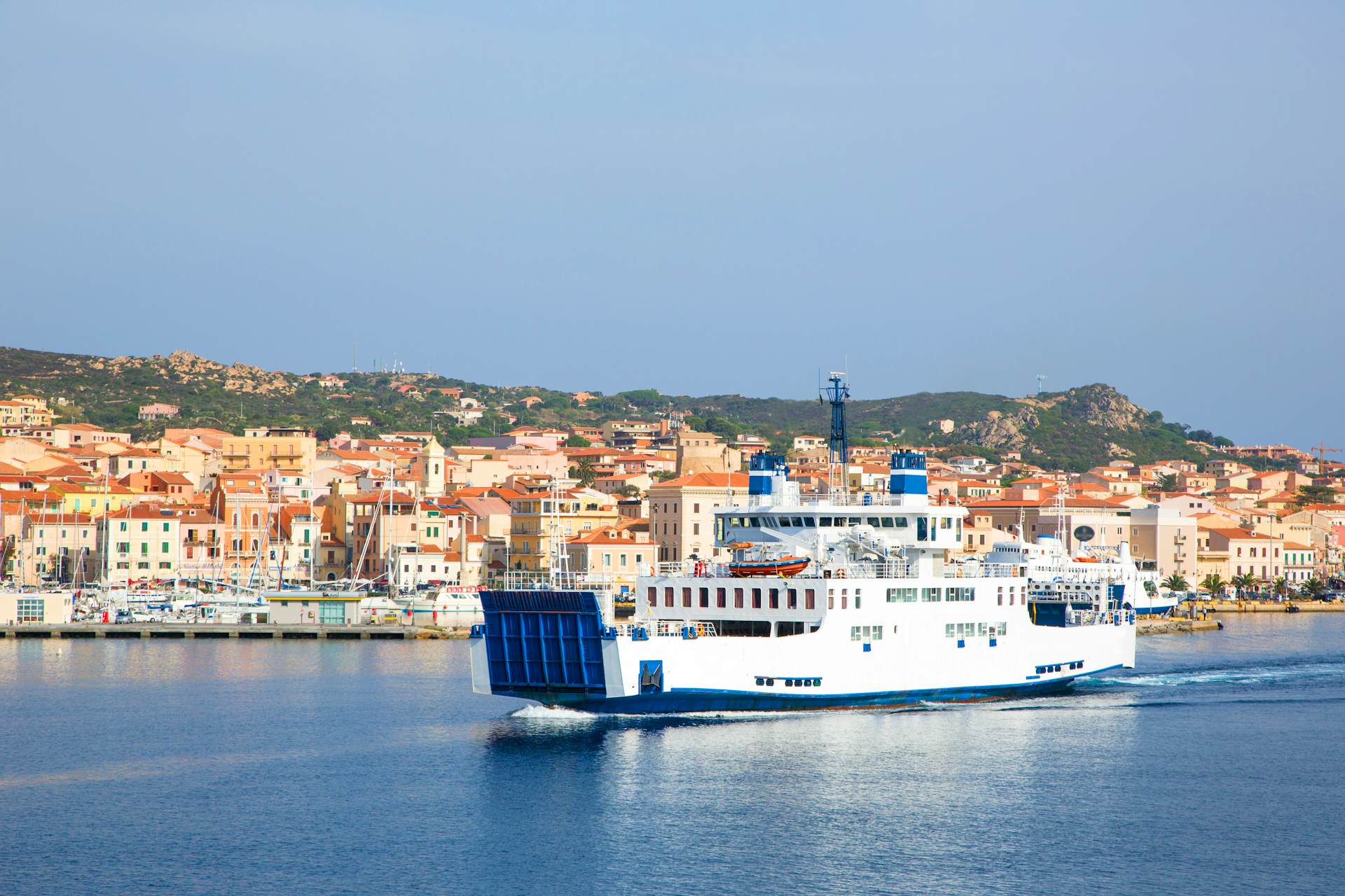 Ferry boat from Palau, island of the Maddalena, Sardinia, Italy