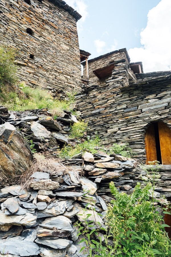 Stone tower ruins in Mutso, Georgia.