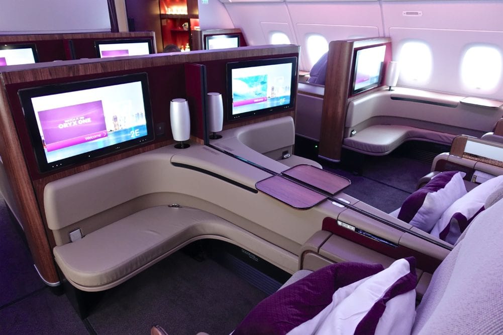 qatar first class cabin