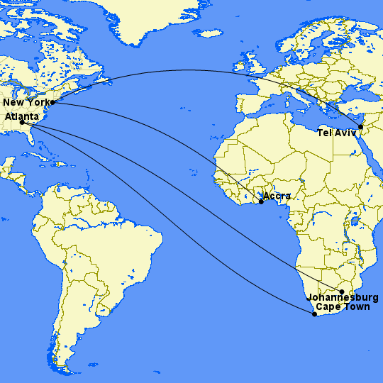 delta africa middle east route map