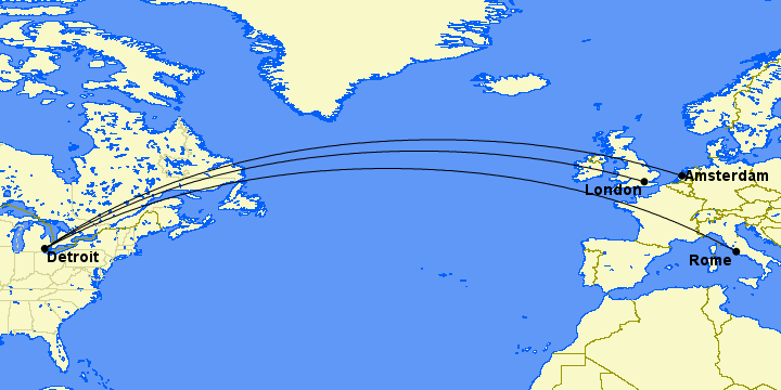 detroit route map delta