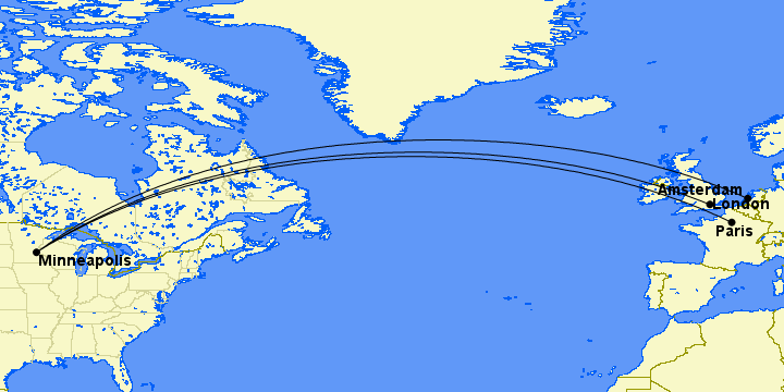 msp to europe delta routes