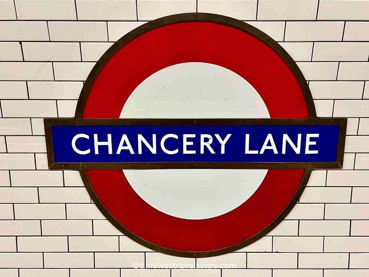 the familiar Underground sign at Chancery Lane station | things to do near Chancery Lane London