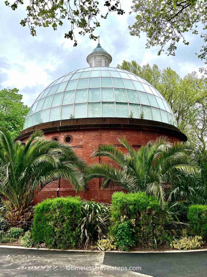 Greenwich Foot Tunnel with its unique domed structure at Island Gardens, Isle of Dogs