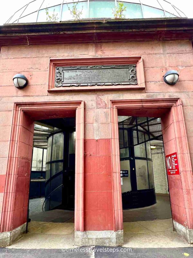 entrance to the foot tunnel at Island Gardens