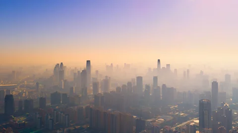 Liyao Xie/Getty Images Polluted Chinese cities have seen a dramatic reduction in nitrogen dioxide levels over recent months (Credit: Liyao Xie/Getty Images)