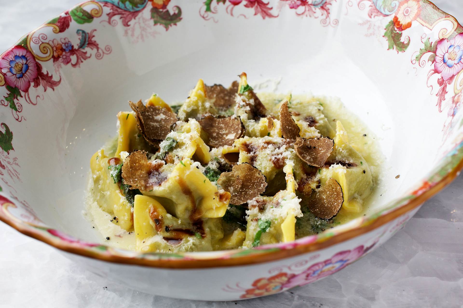 Tasty Italian ravioli flecked with hard cheese, one of Italy's Slow Food dishes