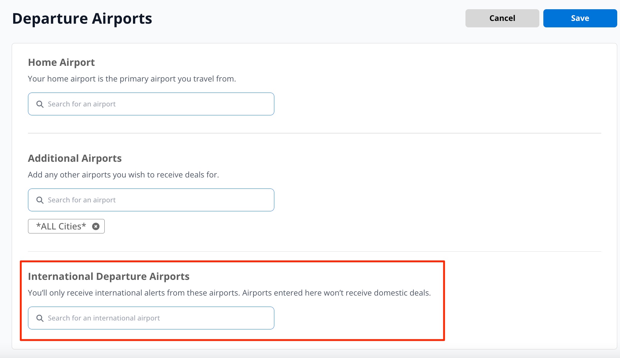 thrifty traveler premium airport settings