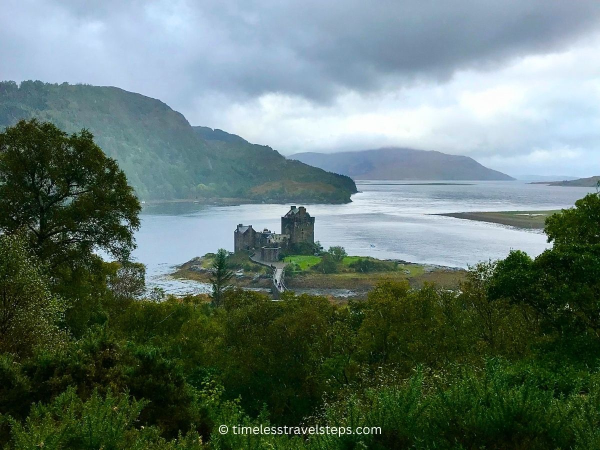 misty morning and a clear position of Eilean Donan Castle where the three lochs merge: The History of Eilean Donan Castle © timelesstravelsteps.com