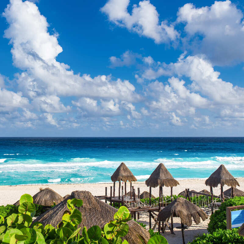 Beautiful Beach In Cancun, Mexico, Riviera Maya