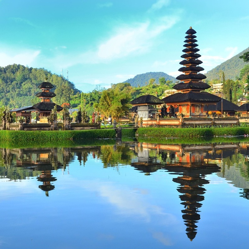 Pura Ulun Dnau Temple On A Lakeside Location In Bali, Indonesia