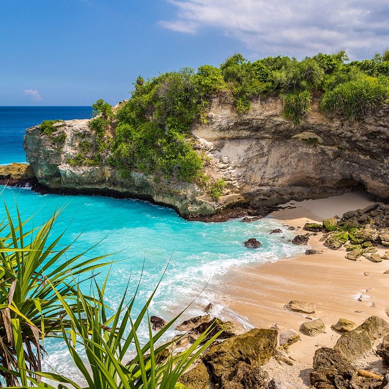 Blue Lagoon At Nusa Ceningan Island In A Sunny Day, Bali, Indonesia