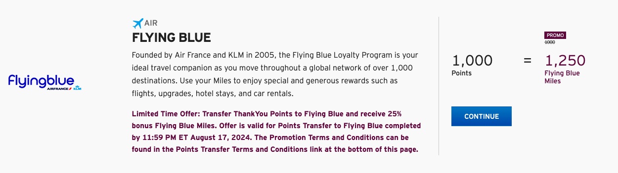 Citi to Flying Blue Transfer Bonus