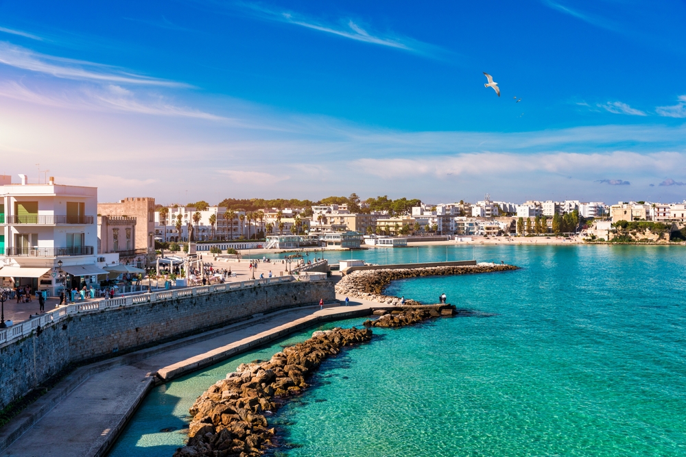 View of coastal town Otranto in Puglia, Italy.