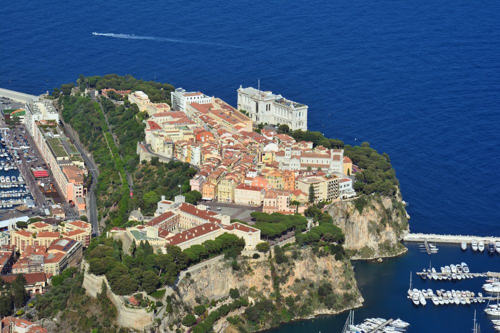 Monaco view from tete de chien rock, Provence.