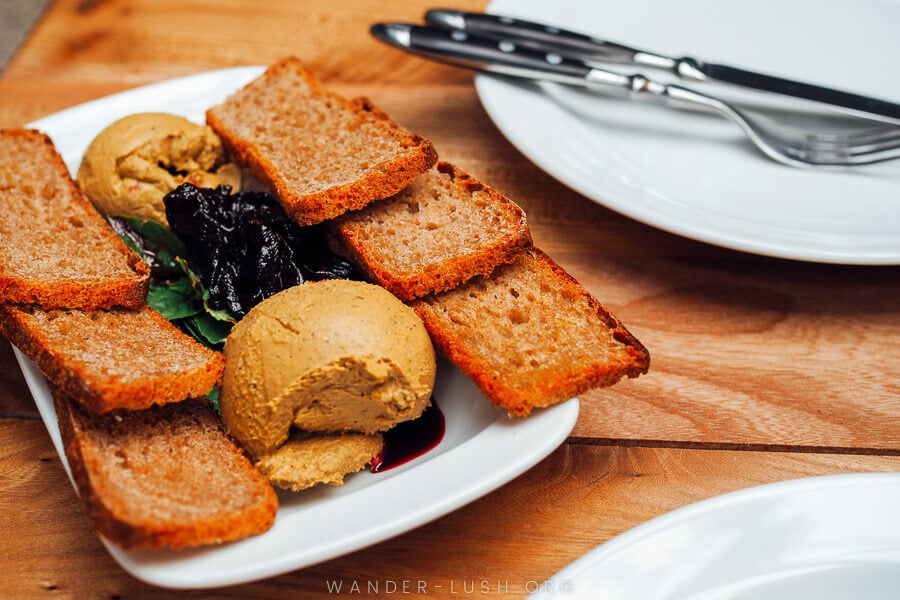 Georgian-style liver pate at Ninia's Garden.