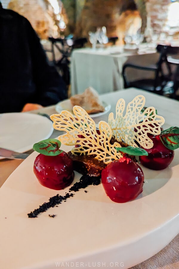 Pate with cherry and fig at Restaurant Archive in Tbilisi.