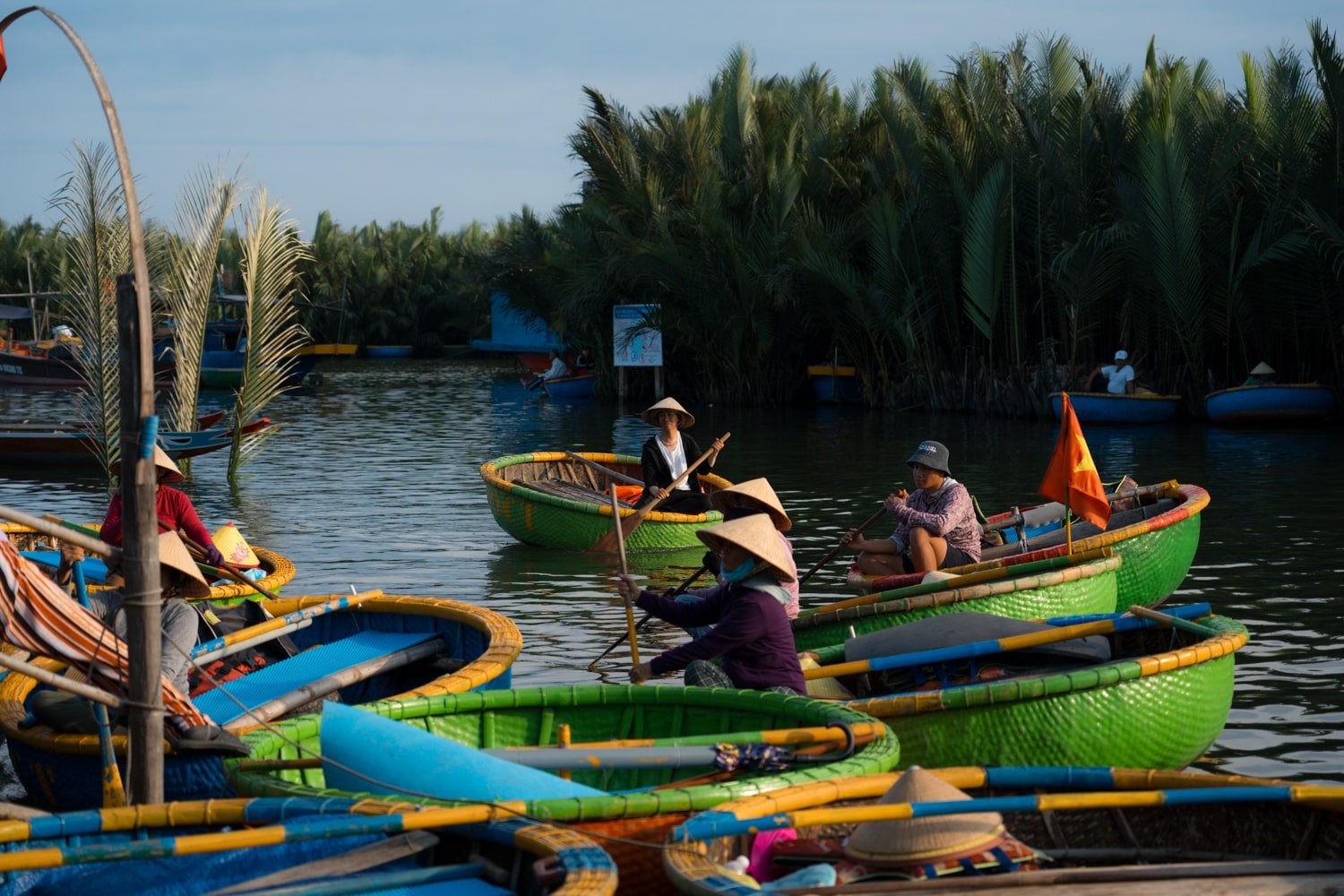 Hoi An's famous basket boats in Bay Mau Coconut Forest.