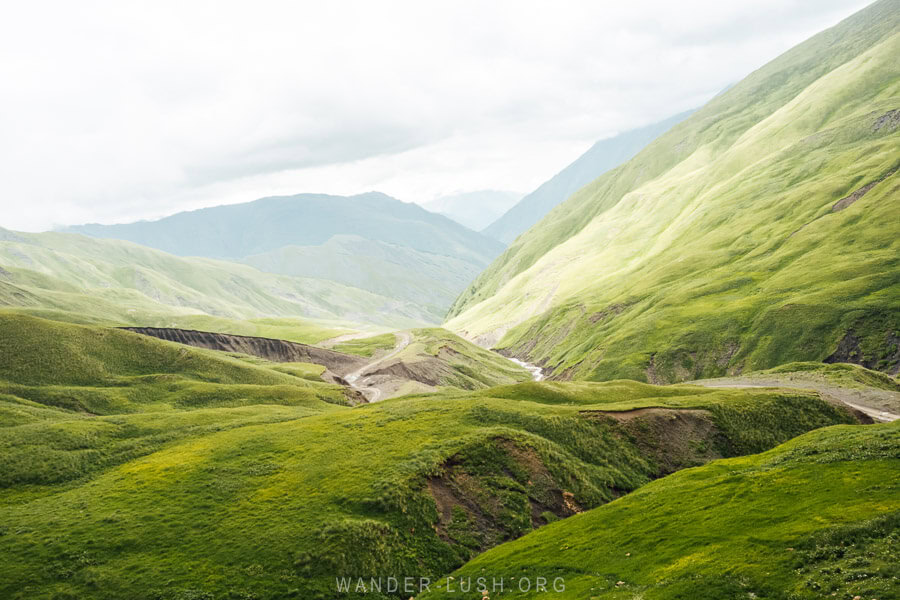 Rolling hills in the mountains of Georgia.