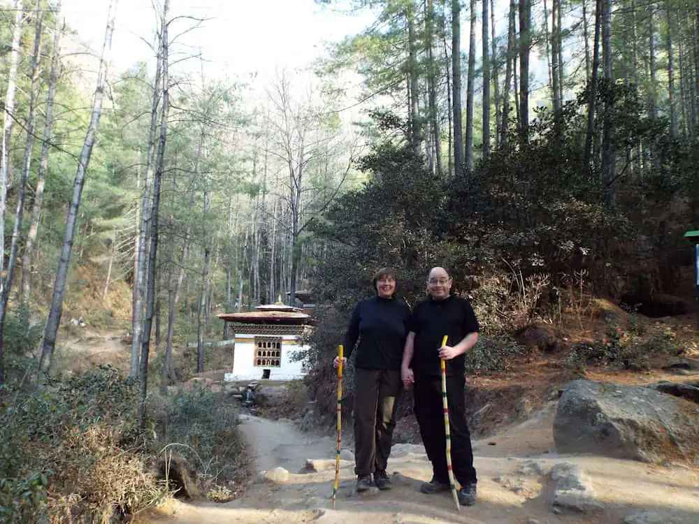 Colin and Mitch from Very Tasty World hiking in Bhutan